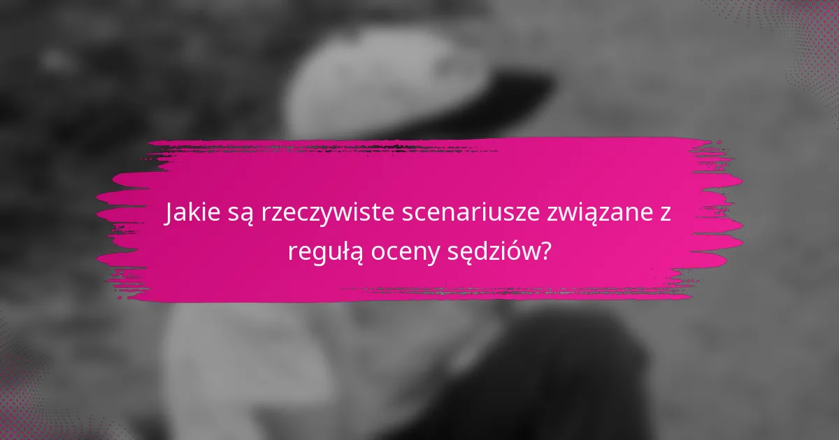 Jakie są rzeczywiste scenariusze związane z regułą oceny sędziów?