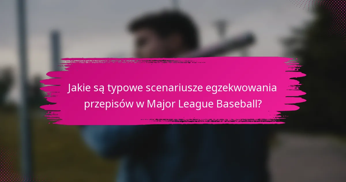 Jakie są typowe scenariusze egzekwowania przepisów w Major League Baseball?
